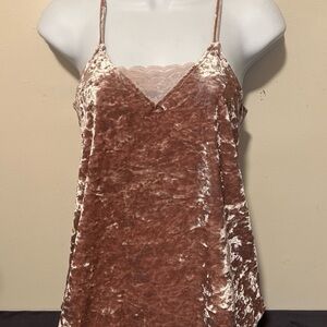 Pink Rose Velvety Tank Top Velvet Pink Rose Size Small